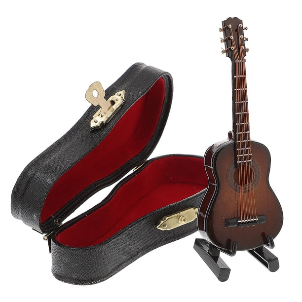 1 set Mini Guitar Decor Modelo de guitarra de madera Decoración de miniatura de guitarra miniatura