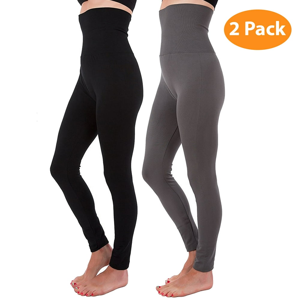 High Waist Tummy Control Full Length Legging Compression Top Pants Fleece  Lined Plus Size XL 2XL 