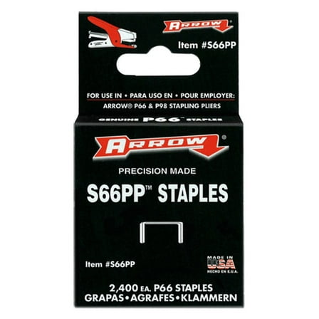 Arrow Fastener S66PP 1/4" Staples 2,400 Pack