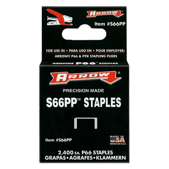Arrow Fastener S66PP 1/4" Staples 2,400 Pack