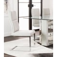 thumbnail image 2 of Opal Light Gray Faux Leather Chrome Cantilever Dining Chairs Set of 2 Sidechairs, 2 of 5