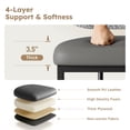 thumbnail image 5 of MF Studio Counter Height Bar Stool with Back Set of 4, 24.8" Modern PU Upholstered Bar Chair with Large Chenille Back and Metal Frame, Gray, 5 of 9