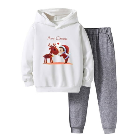 

Halloween Outfits For Infant Toddler Christmas Boys Girls Winter Long Sleeve Cartoon Prints Hoodie Tops Pants 2 Pieces Clothing Sets Size 7-8 Years