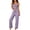 Purple, variant on PIWHJQK Women 2 Piece Set Summer Loungewear Leisure Set Women Solid Lace Camisole and Pants 2 Piece Set Loungewear Women Outfits Sets