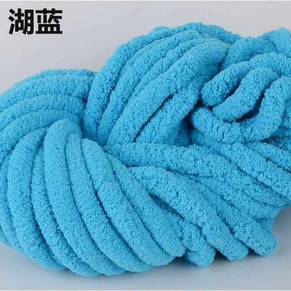 Namzi 250g Chenille Yarn Chunky Blanket Yarn, Soft Wool Crochet Yarn for Crafts, Extra Thick for Blankets Beginners,Blue B