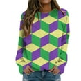 thumbnail image 1 of Gibobby Sudadera Mujer Moda 2024 Sudadera de carnaval de moda para mujer con cuello redondo estampado y manga larga informal sin sombrero (3)(Verde, L), 1 of 4