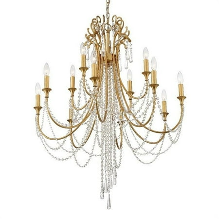 

Watson Links 12 Light Chandelier-Hand Cut Crystal Type-Antique Gold Finish Bailey Street Home 49-Bel-4173492