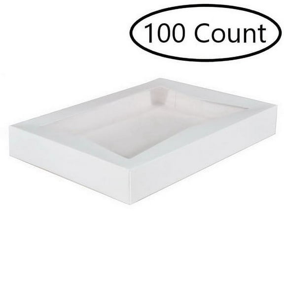 Southern Champion Auto Window 1-Piece Dozen Bakery Donut Box White, 16" Length x 12" Width x 2.25" Depth, Solid Bleached Sulfate Paperboard | 100/Case