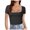 Black, variant on Sports Bras for Women 's Square Neck Tops Short Sleeve Shirts Going Out Tops 2024 Sports Bras for Women High Support,Blue,S
