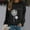 Black, variant on Women's Sweatshirts Dandelion Graphic Print Crewneck Long Sleeve Tops Casual Fall Loose Pullover Tee Shirts