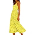 thumbnail image 3 of Tqyyweavej Summer Dresses for Women Print Sleeveless Strap Midi Dress Cinched Color Block Casual Beach Vacation Dress Size S to 2XL, 3 of 6