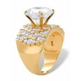 thumbnail image 2 of PalmBeach Jewelry Round Cubic Zirconia Wide Multi-Row Ring 8.99 TCW in 18K Yellow Gold or Platinum Plated Sterling Silver, 2 of 5
