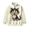 thumbnail image 4 of Chririnla Abstract Funny Cat Pattern Girls Basketball Sweatshirt Half Zip Pullover Sweatshirts Athletic Sportswear Top for Team Gym Sports Practice Size 5-6, 4 of 7