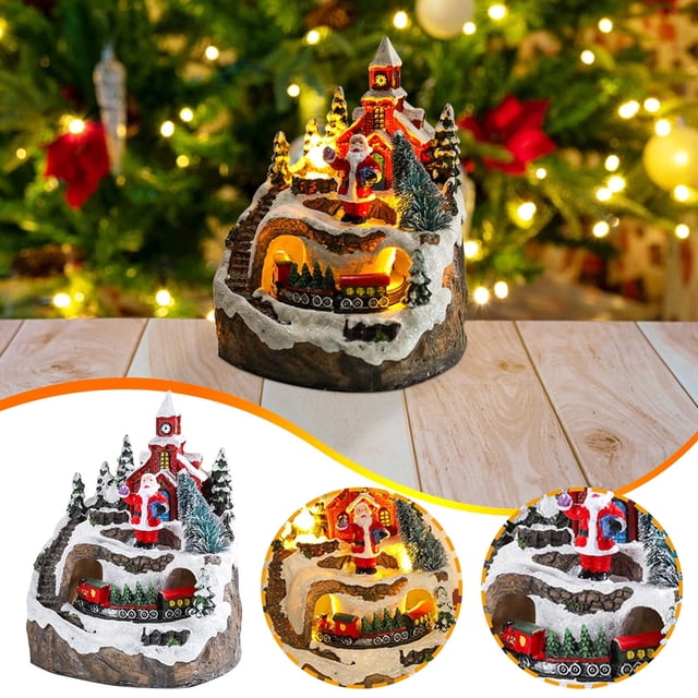 Decoración navideña, adornos navideños, regalos navideños, con adornos navideños giratorios de resina para conciertos, decoración, regalo de Navidad, decoración, instrumentos musicales