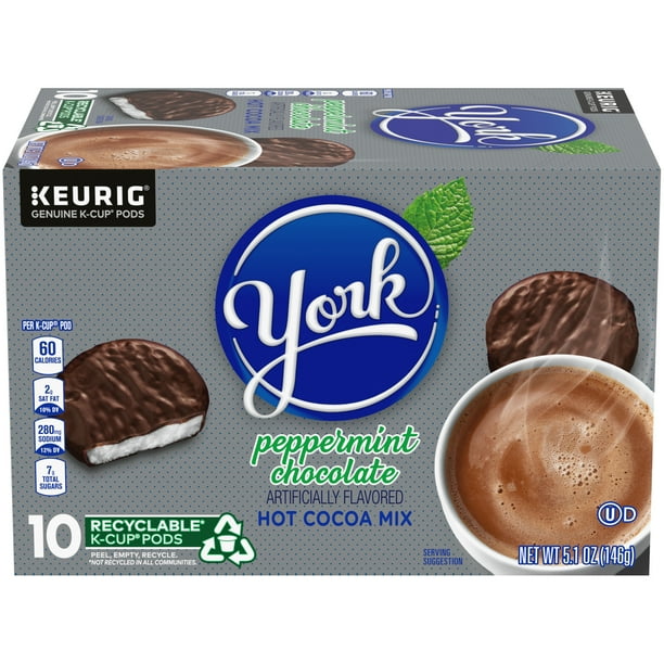 Hershey's York Peppermint Chocolate Hot Cocoa Mix KCup® Pods, 10 ct