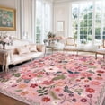 thumbnail image 1 of GUHNNHUIJ Living Room 6x9 Area Rugs Machine Washable Ultra-Thin Soft Non Slip Carpet Rug Vintage Boho Flower Stain Resistant Large Rug for Bedroom Dining Room Indoor Nursery Guest Room Ho, 1 of 9