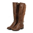 thumbnail image 5 of New Women Liliana Ultimo-1 Leatherette Mid-Calf Buckle Stretch Riding Boot Size, 5 of 5