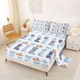 thumbnail image 2 of jejeloiu Blue Cow Print Cowboy Boot Queen Sheet Sets Kids,Dreamy Princess Bow Bed Set For Girls,4 Pieces, 2 of 6