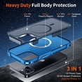 thumbnail image 3 of KOMI Magnetic for iPhone 13 Case, [Compatible with MagSafe][10 FT Military Grade Drop Protection] [2+Tempered Glass Screen Protector] Non-Slip Heavy Duty Full-Body Shockproof Phone Case, Deep Blue, 3 of 5