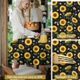 thumbnail image 5 of Sunflower and Bee Black Pattern Round Tablecloth 60"x60", Wrinkle Resistant Wipeable Table Cover for Kitchen Dining Room Picnic Patio and Party, 5 of 6