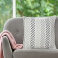 thumbnail image 6 of LR Home Ox Bay Gray Chevron All-Natural Cotton Square 2 Piece Pillow Cover Set, 6 of 6