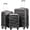 Black, variant on Coolife Hardside Luggage 3 Piece Set with TSA Lock, Spinner Wheels, Telescopic Handle, Lightweight Travel Suitcases (Blue, 3 piece set)