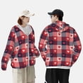 thumbnail image 4 of Fotbe Heart Plaid Chaqueta con Protección Solar UPF 50+ para Hombre y Mujer, Camisa con Capucha y Bolsillos-XX-Large, 4 of 7