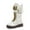 White, variant on Girls Riding Mid Calf Boots with Side Zipper Fashion Buckle Straps Round Toe Lace Up Combat Boots Non-Slip Boots Little Kid/Big Kid(White)