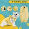 thumbnail image 4 of Avont Cat Recovery Suit - Kitten Onesie for Cats After Surgery, Cone of Shame Alternative Surgical Spay Suit for Female Cat, Post-Surgery or Skin Diseases Protection -Yellow(M), 4 of 7