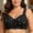 Black, variant on Wireless Front Closure Bra for Women Scalloped Lace Side Bust Support Plus Size Minimizer Bras with Wide Mesh Shoulder Straps for Large Bust & Seniors,Brown,2XL