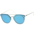 thumbnail image 2 of sunglassLA - Modern Ultra Slim Wire Frame Mirrored Flat Lens Pantos Sunglasses - 58mm, 2 of 4