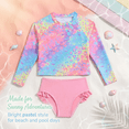 thumbnail image 3 of Toddler Girls Rash Guard Sets with Bikini Bottoms Swimwear（4-7Y）, 3 of 8