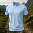 thumbnail image 2 of Light Royal Blue Man Short Sleeve T Shirts Tee Tops for Mens Collared Neck Spandex Work Out Gym Running Quick Dry Basic Fall Summer Tee Shirt Zip Up 2026 Clothing Fashion XXL, 2 of 5