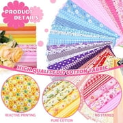 56PCS Cotton Craft Fabric Bundle, 10 inches Squares Sheets Patchwork, Sewing Quilting Craft Fabric, DIY Sewing Scrapbook Quilting Dot Stripe Fabric
