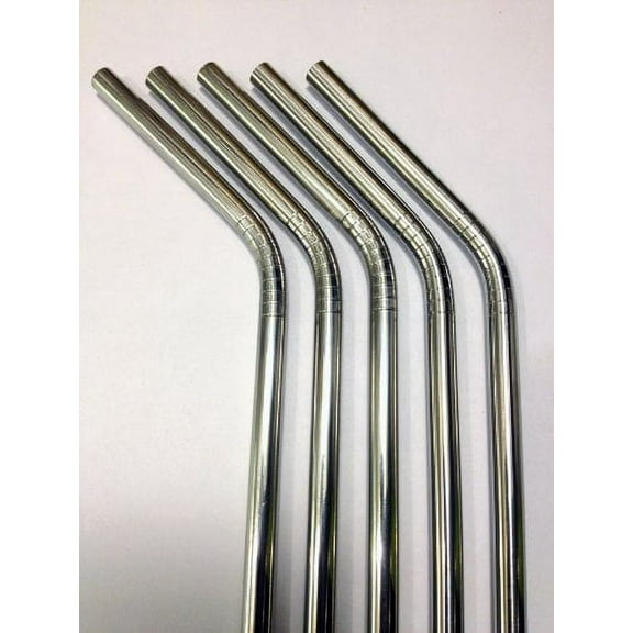 Reusable Straws - Stainless Steel Drinking - Set of 5   Cleaner   FREE Citrus Peeler! - Eco Friendly, SAFE, NON-TOXIC non-plastic