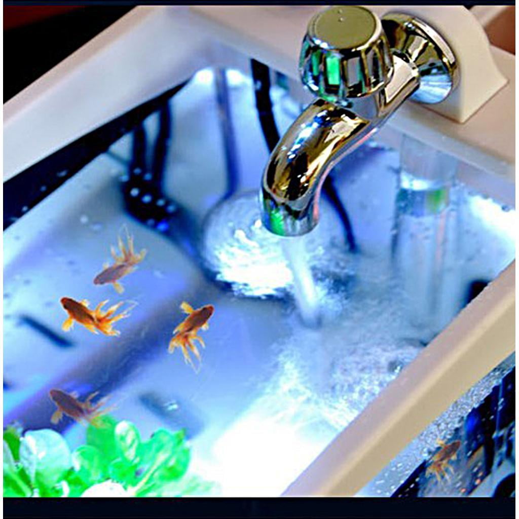 EHJRE 2-3 of pack Mini USB Desktop Aquarium LCD Display Fish Tank Clock LED 2 Pcs