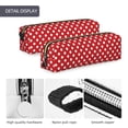 thumbnail image 4 of Disketp Red Polka Dot Estuche de Lápices de Cuero con Cierre, Estuche Compacto para Papelería, Bolígrafos y Accesorios Pequeños, 4 of 7