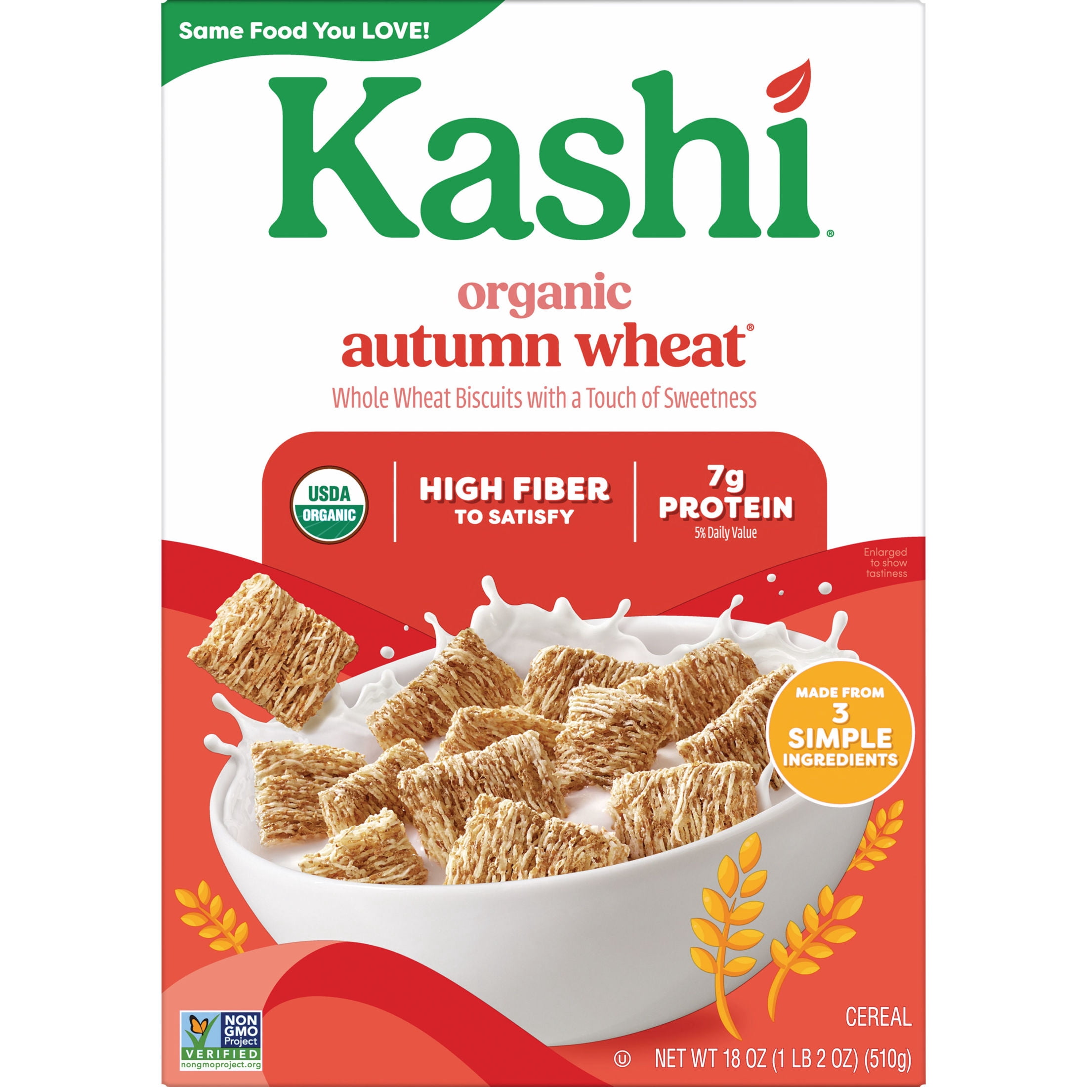(2 pack) Kashi Autumn Wheat Breakfast Cereal, Organic, 18 oz