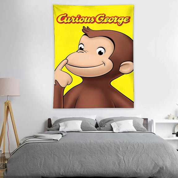 Tapestry for Curious George wall hanging Bedroom Dorm Wall Art Funny Backgrounds Poster Decorations Kids Girls Teens Gifts Funny 40×30 inch