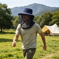 thumbnail image 6 of Mesh Sun Hat Mosquito Protection Fishing Cap Outdoor Hiking Hat Breathable Foldable for Men Women with Removable Face Flap(Blue), 6 of 7