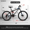 thumbnail image 2 of 24-Inch Full Suspension Mountain Bike in Black with 21-Speed Shifter Lever and Gear Indicator for Adult, 2 of 6