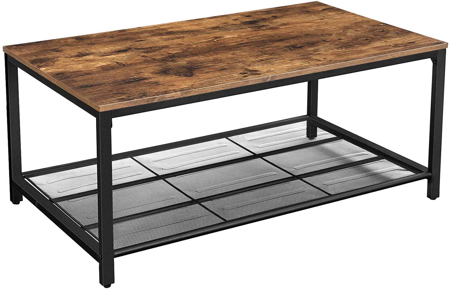 VASAGLE Coffee Table Rustic Brown ULCT028X01 for Living Room Cocktail Table with Drawer and Open Storage Compartment Long Legs 39.4 x 19.7 x 17.7 Inches 