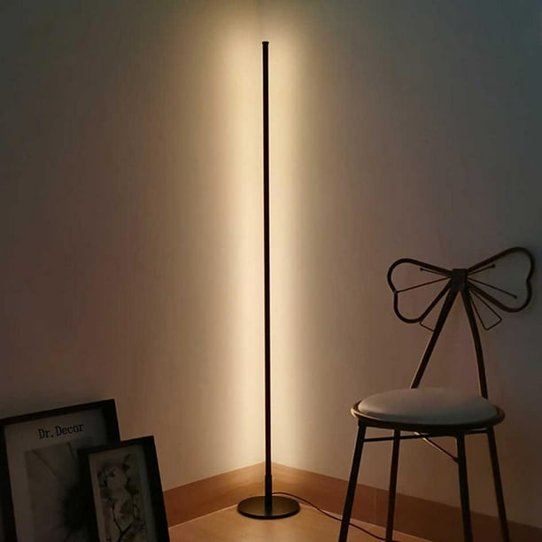 Lámpara De Esquina Lámpara de esquina LED de 1,2 M, luz cálida RGB, Control remoto, decoración interior (enchufe de la UE)