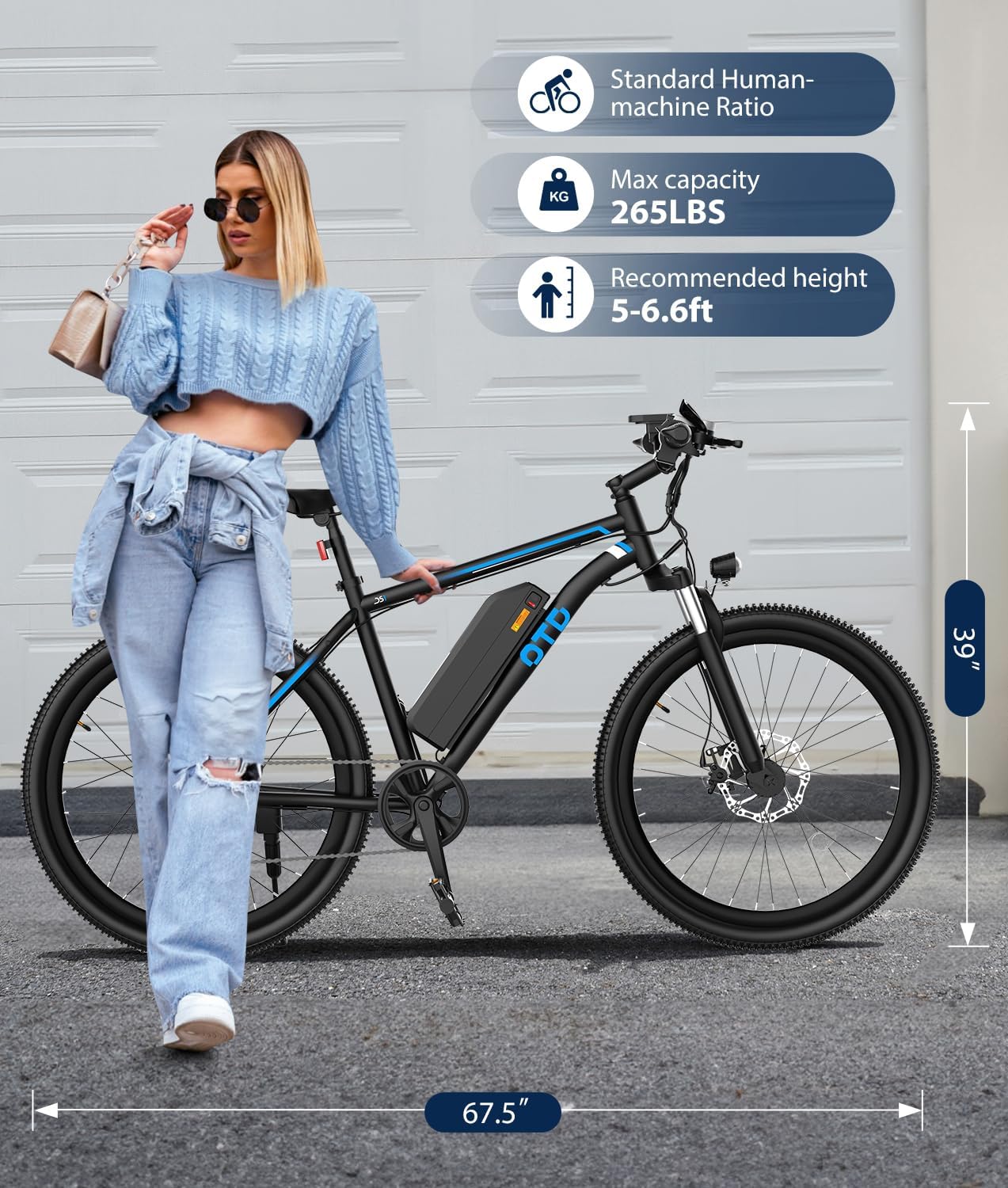 26" Adult Electric Mountain Bike,1600W Peak Motor 624Wh 13Ah Removable Battery,28MPH Electric Bicycle,70-90 Miles,7 Speed, UL2849 Certified,White.