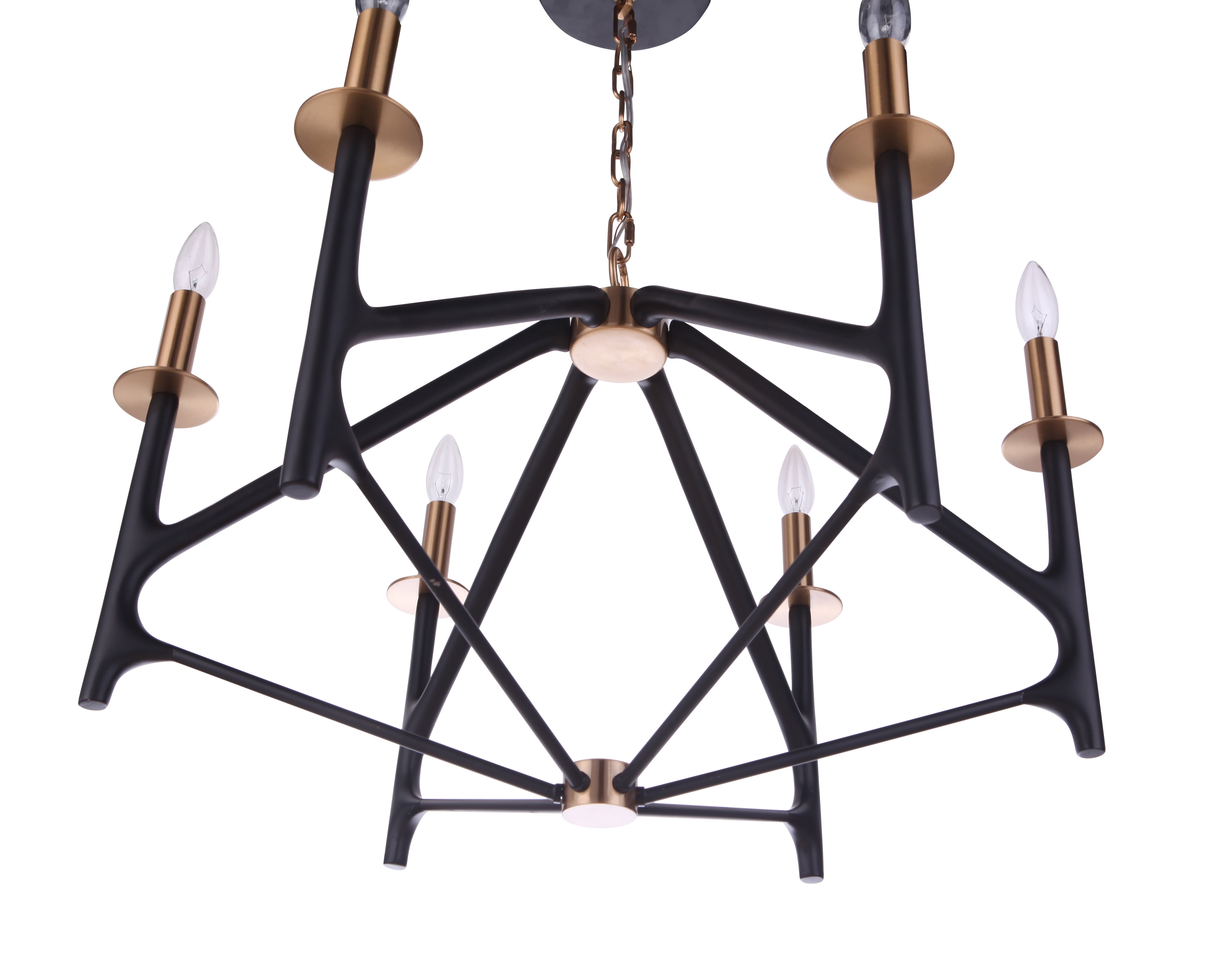 Craftmade 55526-FBSB The Reserve 6 Light 27" Wide Taper Candle Style Chandelier - Flat