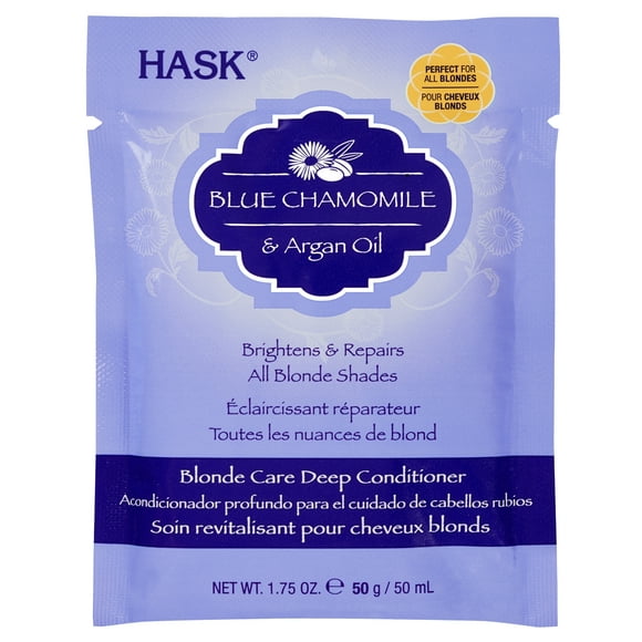 HASK Blond Care Blue Chamomile and Argan Oil Sulfate Free Deep Conditioner, 1.75 oz