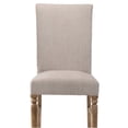thumbnail image 6 of JERFIT Cream Linen Upholstered Side Chairs, Set of 2, Weathered Oak Finish Parson Dining Chairs with Nailhead Trim for Kitchen and Dining Room, 6 of 6