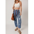 thumbnail image 6 of Women's Ashleigh Blue Ripped Distressed Cropped Straight Jeans with Rope Waist | [ZhiHiMeRi] | 10, 6 of 6
