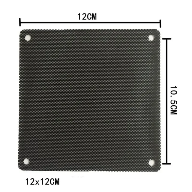 5PCS/lot 80/120/140mm Cuttable Black PVC PC Fan Dust Filter Dustproof Case Computer Hardware Mesh 12x12cm