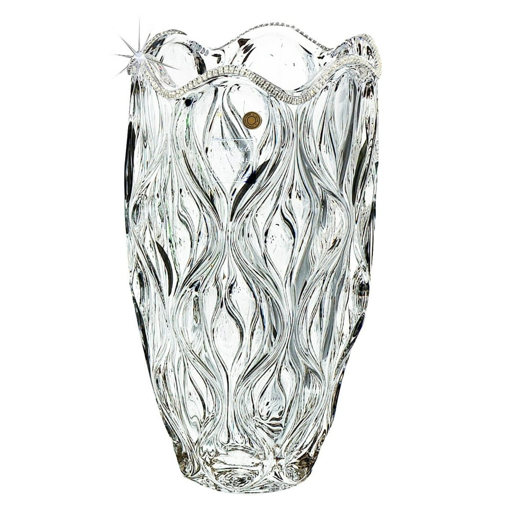 Italian Collection Crystal Flower Vase, Decorated with Swarovski